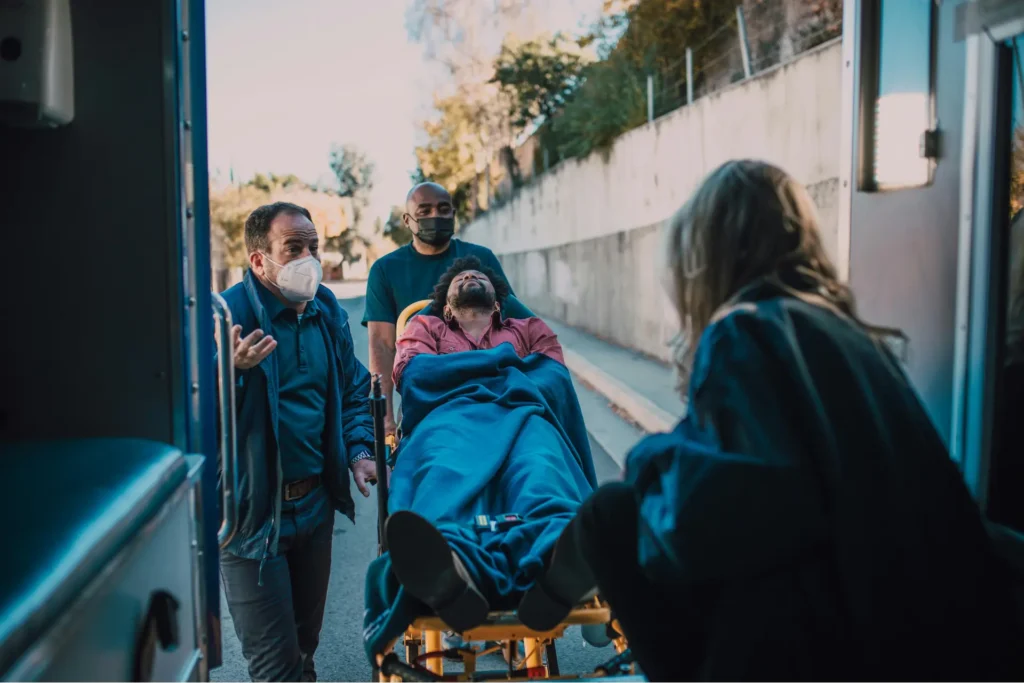 “Non Emergency Medical Transportation driver assisting elderly patient into accessible van, representing successful patient experience case study”