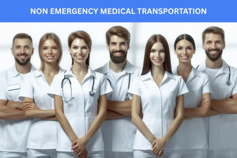 “Express Care Transport professional Non Emergency Medical Transportation team posing together, showing reliability and compassion”